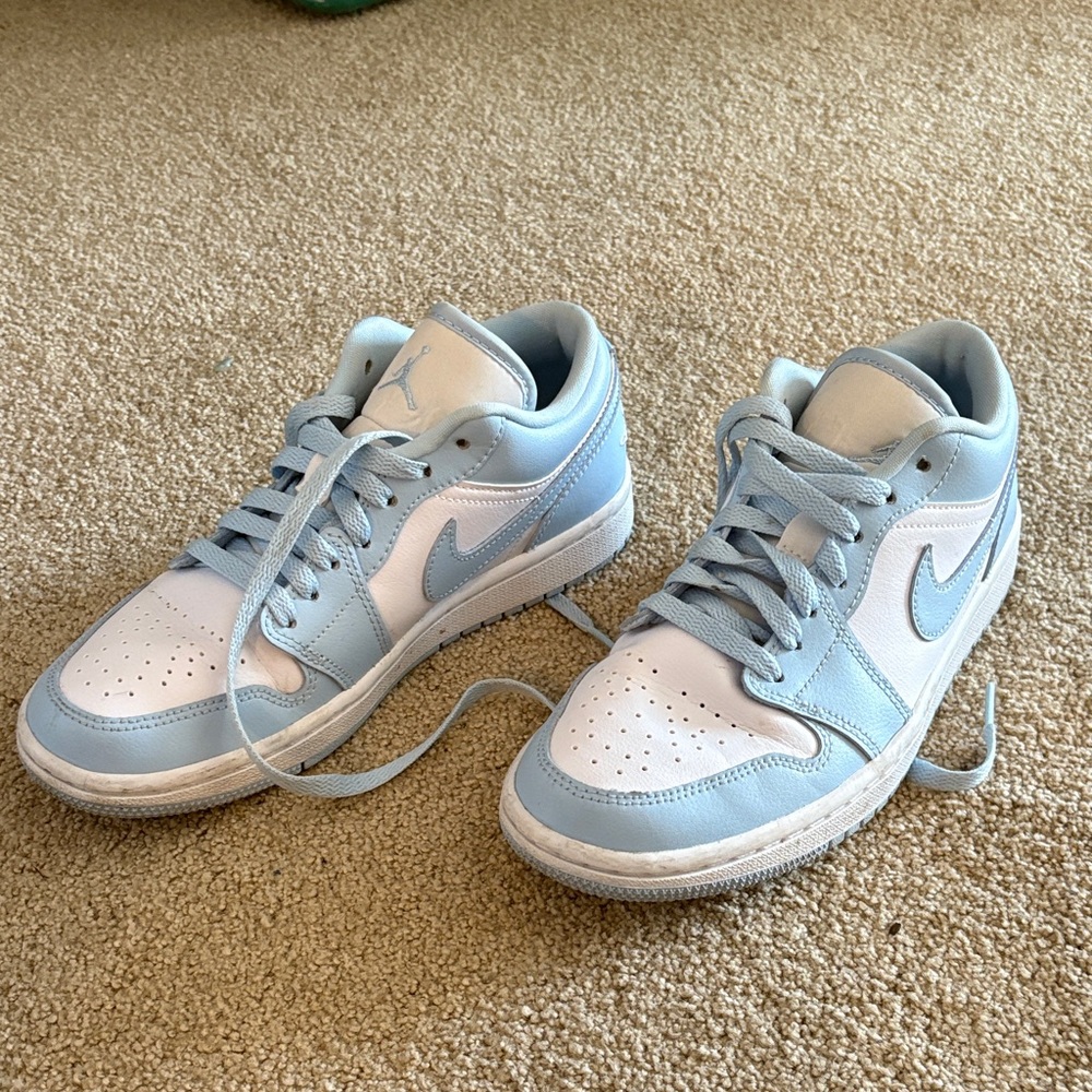 Women's Blue and White Jordans